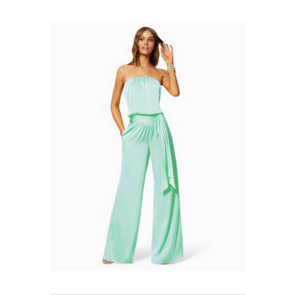 Ramy Brook Bree Strapless Jumpsuit In Summer Mint - M